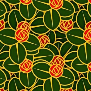 Art Deco camellia scatter pattern