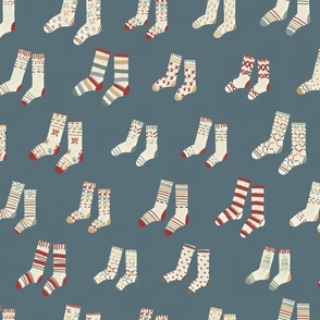 Cozy holidays - cozy socks dark teal L
