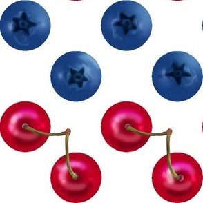 Blueberry and Cherry Polka Dots Stripe