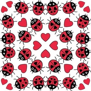 Love ladybugs red on white