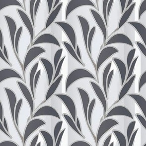 Foliage in Charcoal, Silver, and Lavender