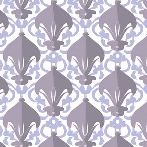 Victorian Lamp Damask in Lilac