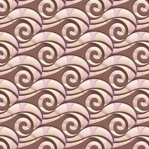 Retro Spiral Shells in Apricot and Blush