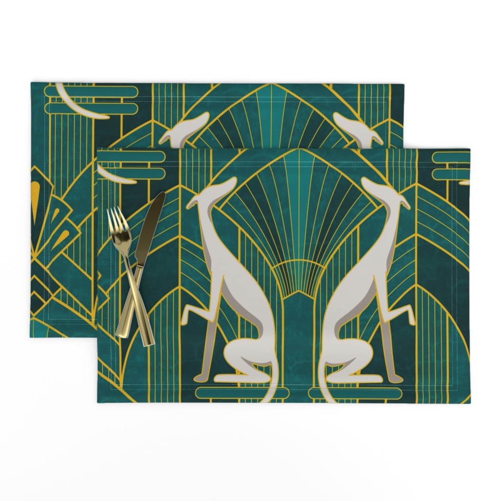 Art Deco Greyhounds_Bg Teal