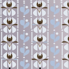 ART DECO PALE BLUE AND GREY WALLPAPER