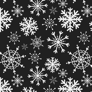 Snowflakes black 