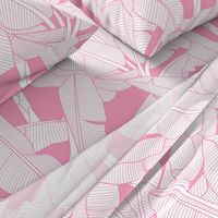 Banana Palms-Jumbo_White Leaves_Bg Pink