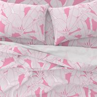 Banana Palms-Jumbo_White Leaves_Bg Pink