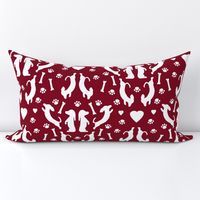 Dachshund Damask Burgundy