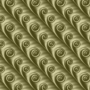Diagonal Spirals in Sage Green