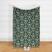 Dachshund Damask Dark Hunter Green Silhouette 