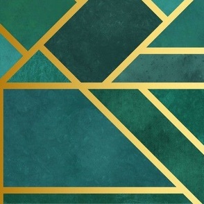 art deco wallpaper-teal with gold