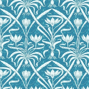 (M) Art Nouveau Crocus Garden / 1920s Wallpaper Design Challenge / 10.50in Medium scale / Vector