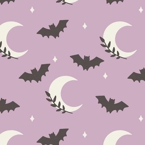 Bats and Moons on Lavender