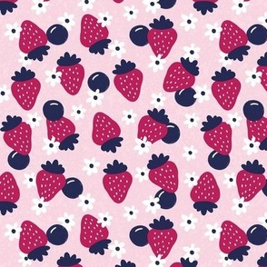 Berries on Pink 6x6