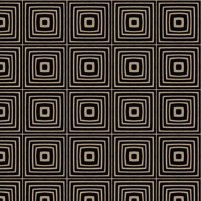 Groovy golden square strokes pattern.