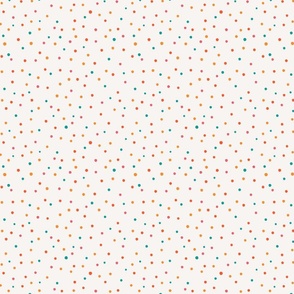 Confetti  Spots Dots Colourful  - Cream White 