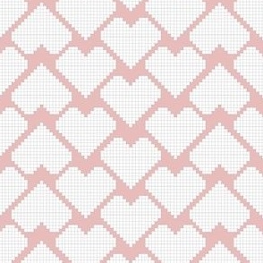 Baby Pixel Love // Normal Scale // Light Pink Background // Valentin day // Pixels Shapes // Folk // Love