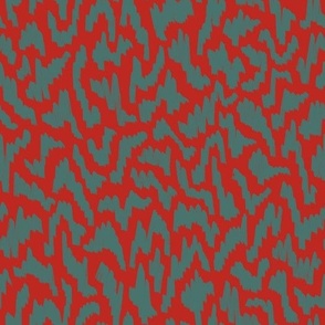 scribble abstract green on red