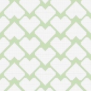Baby Love Pixel // Normal Scale // Light Green Background // Valentin day // Pixels Shapes // Folk // Love