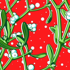 It snows on the Mistletoe (red LG)