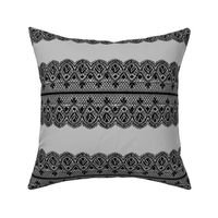 Guipure lace - black and gray