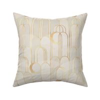 Art Deco Moons and Waterfall - in Neutral Ivory medium repeat