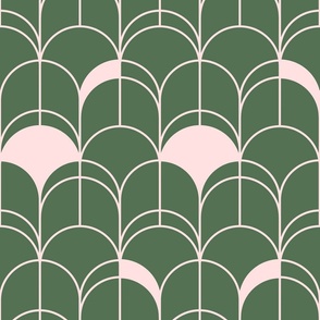 Art Deco Green and Pink Arches