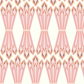 Art Deco Fan light Pink Geometric Arrows 