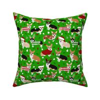 Christmas Corgi Dogs Green