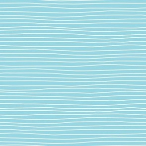 Linen-look pencil stripes white on pale blue