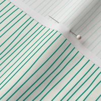 Linen-look pencil stripes green on cream