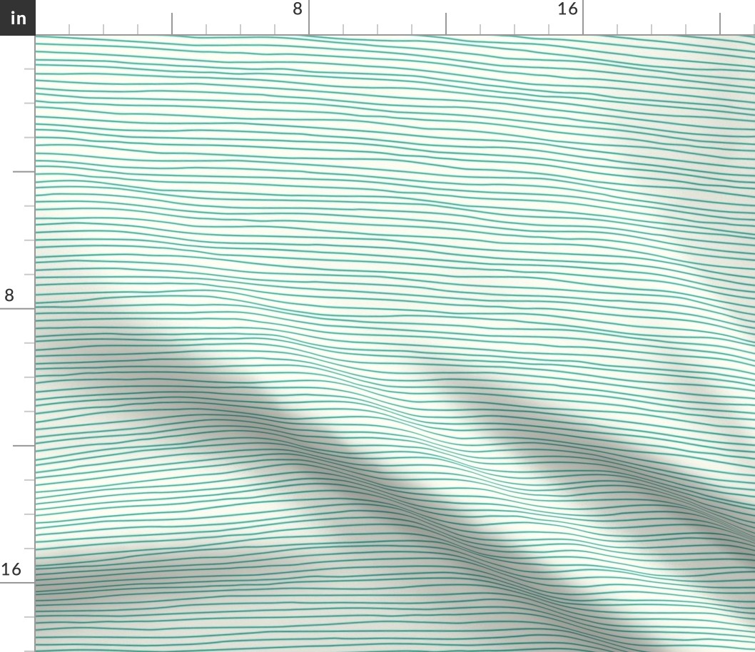 Linen-look pencil stripes green on cream