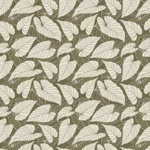 jungle leaves light tan and sage