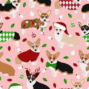 corgi_pattern_NEW_christmas_pink