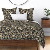 Opulence Floral - Black and Gold - Large Scale