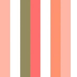 Stripes in green, orange and white