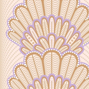 1920s fan feathers and pearls lilac