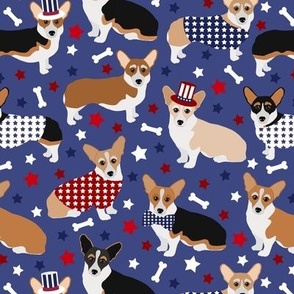 Patriotic Corgi Blue