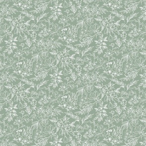 Floral Pattern Sage Green
