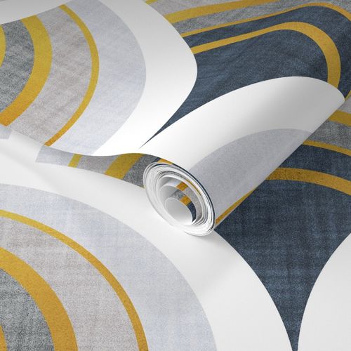 Art deco scallop elegance // large jumbo Wallpaper | Spoonflower