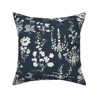 CONTEMPORARY BOTANICAL - LINEN ON NAVY