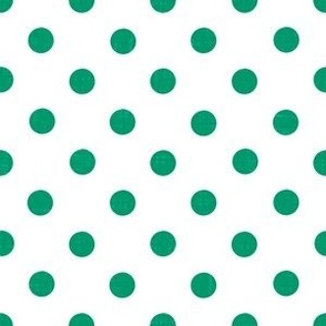 Euphoric Spring polka dots on plain background cyan green on white small