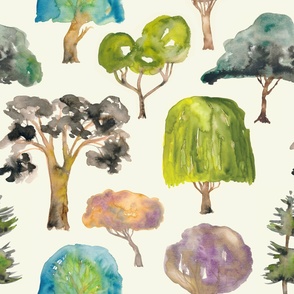 Watercolor Trees