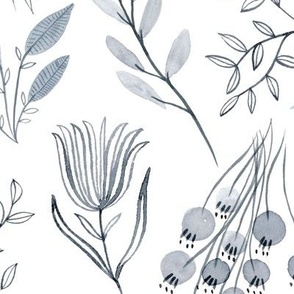 Watercolor Floral in Muted Color Palette