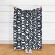 Dachshund Damask Mysterious Gray Silhouette