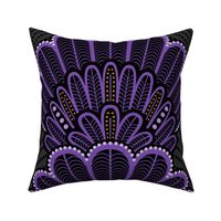 1920s fan artdeco purple and black