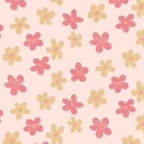 Flowers beige and pink