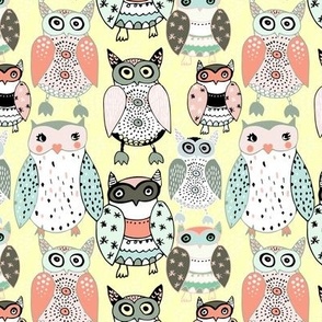 Cute  Owls tweet twoo multi colour color