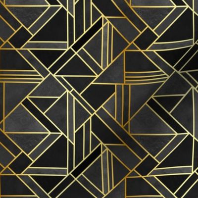 art deco wallpaper-charcoal with gold - small